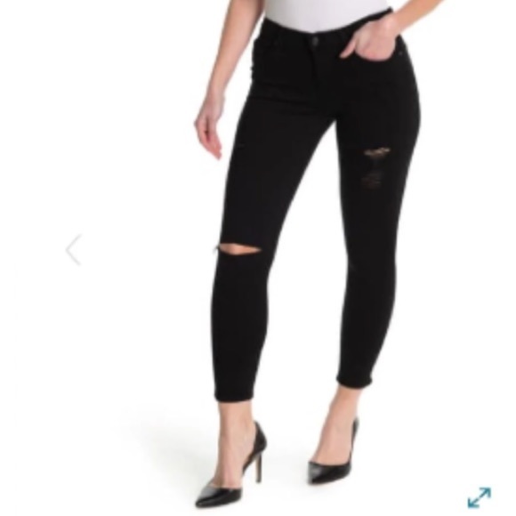 7 For All Mankind 27 Ankle Gwenevere Black distressed Women's Jeans Size 27 - Picture 3 of 14